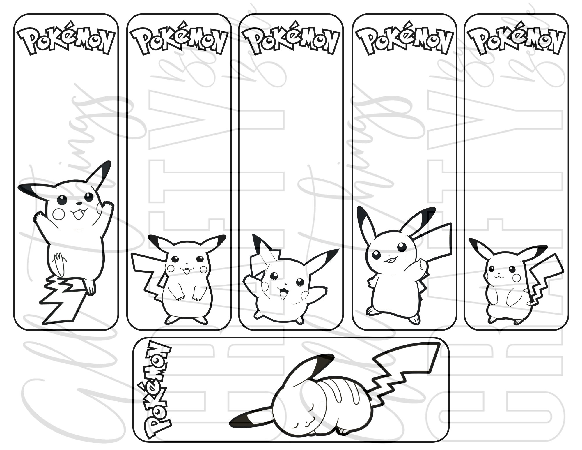 Pokemon Printable Coloring Bookmarks 2 PDF Files 77 Individual Pokemon Printable Coloring Bookmarks 2 PDF Files 77 Individual