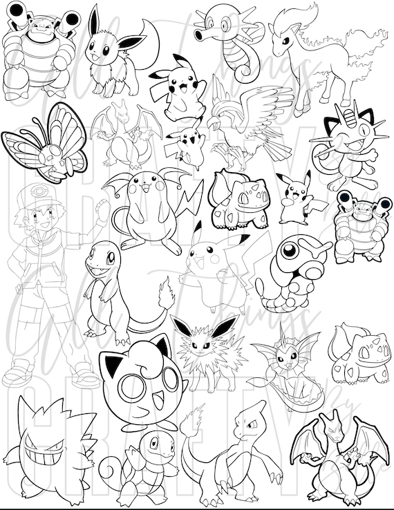 Feuilles de coloriage Pokemon 78 pages de coloriage PDF numériques