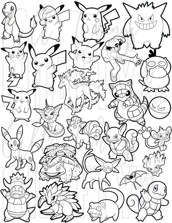 Pokemon Coloring Sheets 78 Digital PDF Coloring Pages -  Sweden