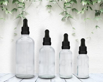 Clear Glass Dropper Bottles: Tamper Evident Pipette, Oils, Aromatherapy
