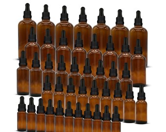 Bulk Amber Glass Dropper Bottles - Tamper Evident Pipette, Wholesale