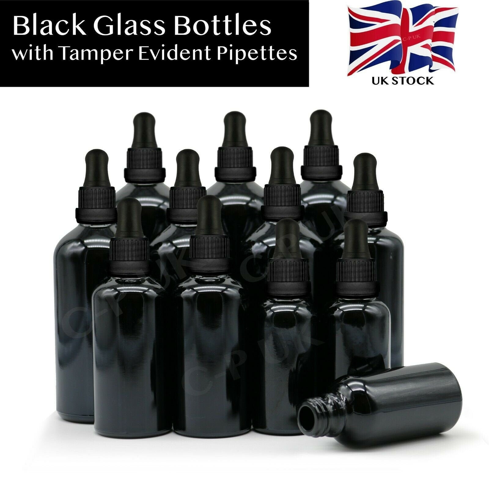 Wholesale BLACK Glass Dropper Bottles With Tamper Evident Etsy