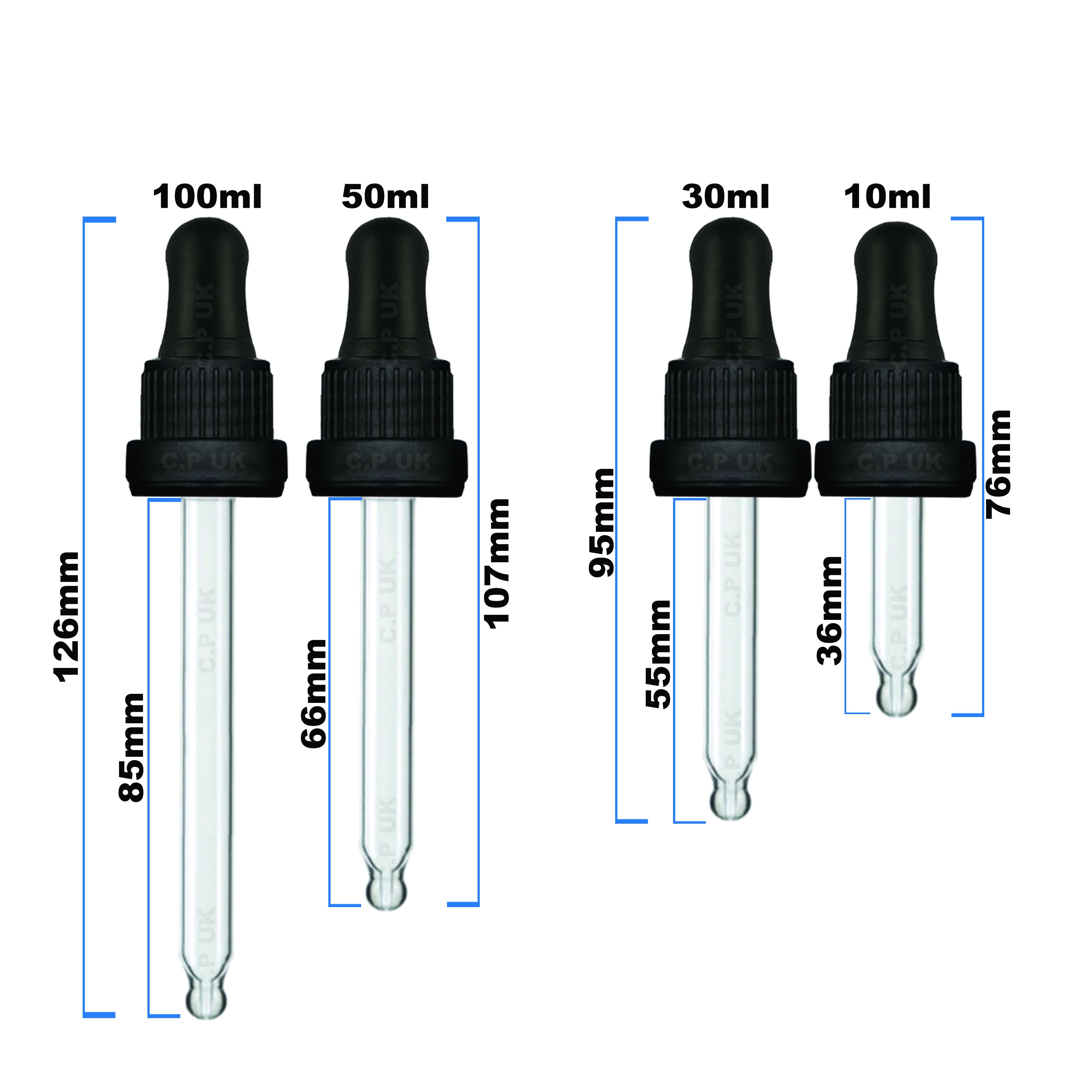 Blue Glass Dropper Bottles With Tamper Evident Pipette Eye Drop for ...