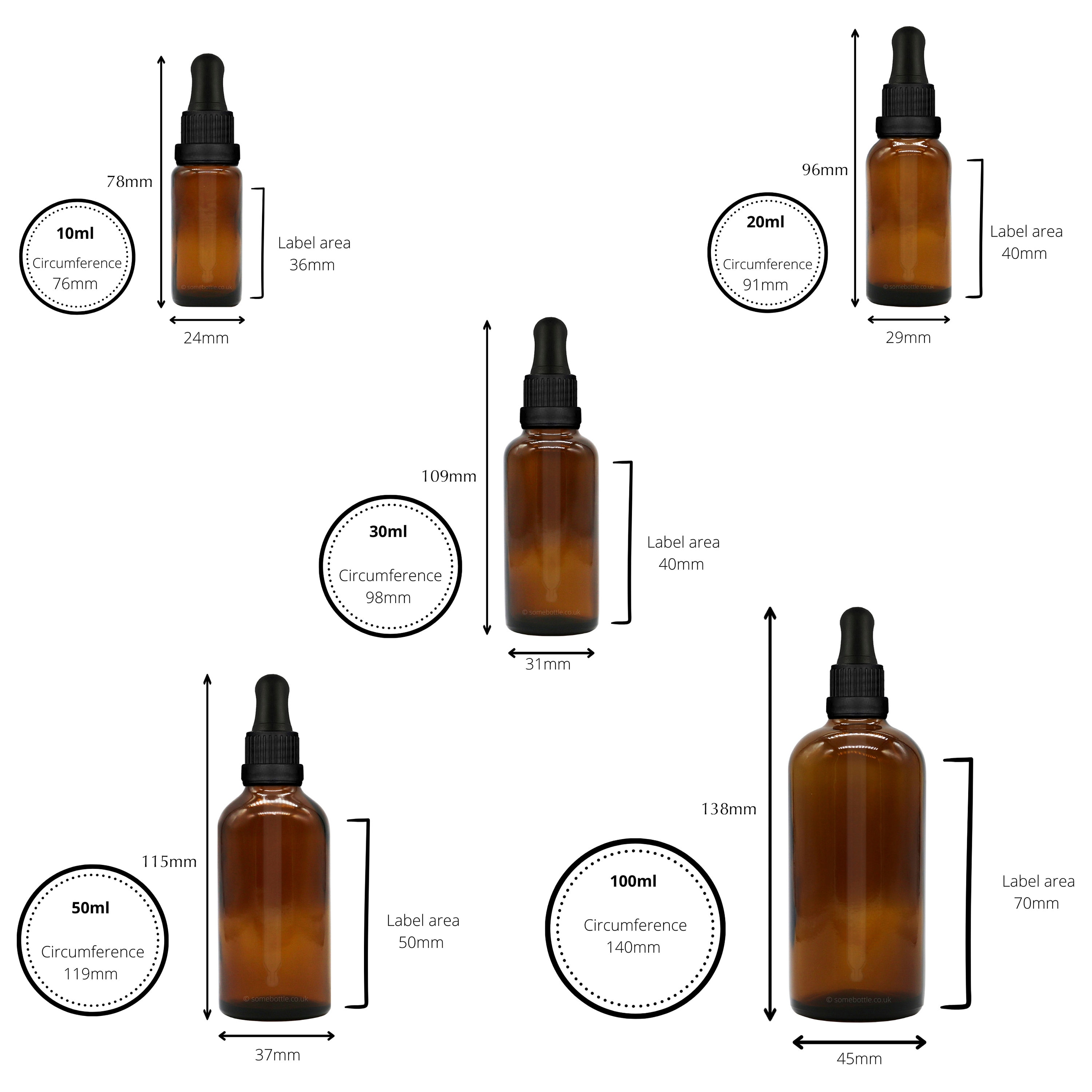 Amber Glass Dropper Bottles With Tamper Evident Pipette Eye Drop for