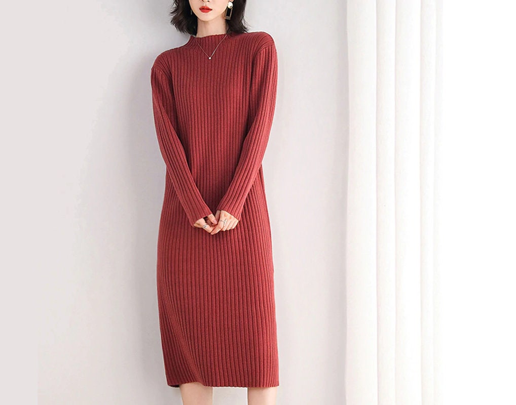 Red Sweater Dress - Etsy