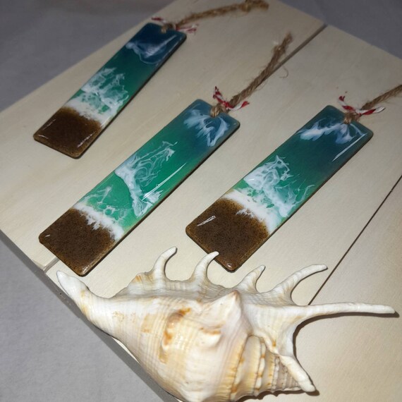 Unique Bookmarks for Men and Women Beach Waves Resin Art on | Etsy