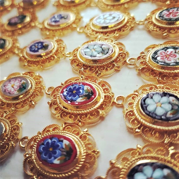 Handmade vintage deals micro mosaic jewelry