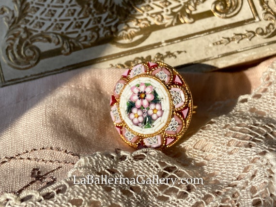 Handmade vintage micro mosaic jewelry sale