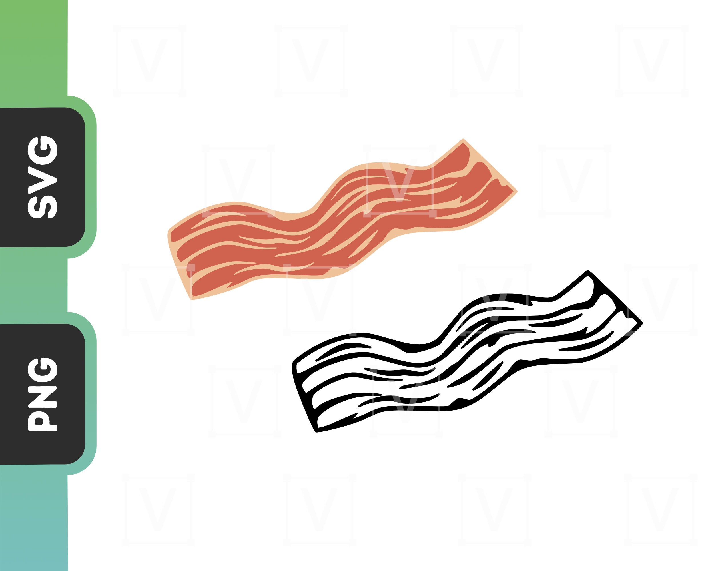 Bacon Svg, Bacon Strip Png, Bacon Clipart, Bacon Strips Dxf, Crispy