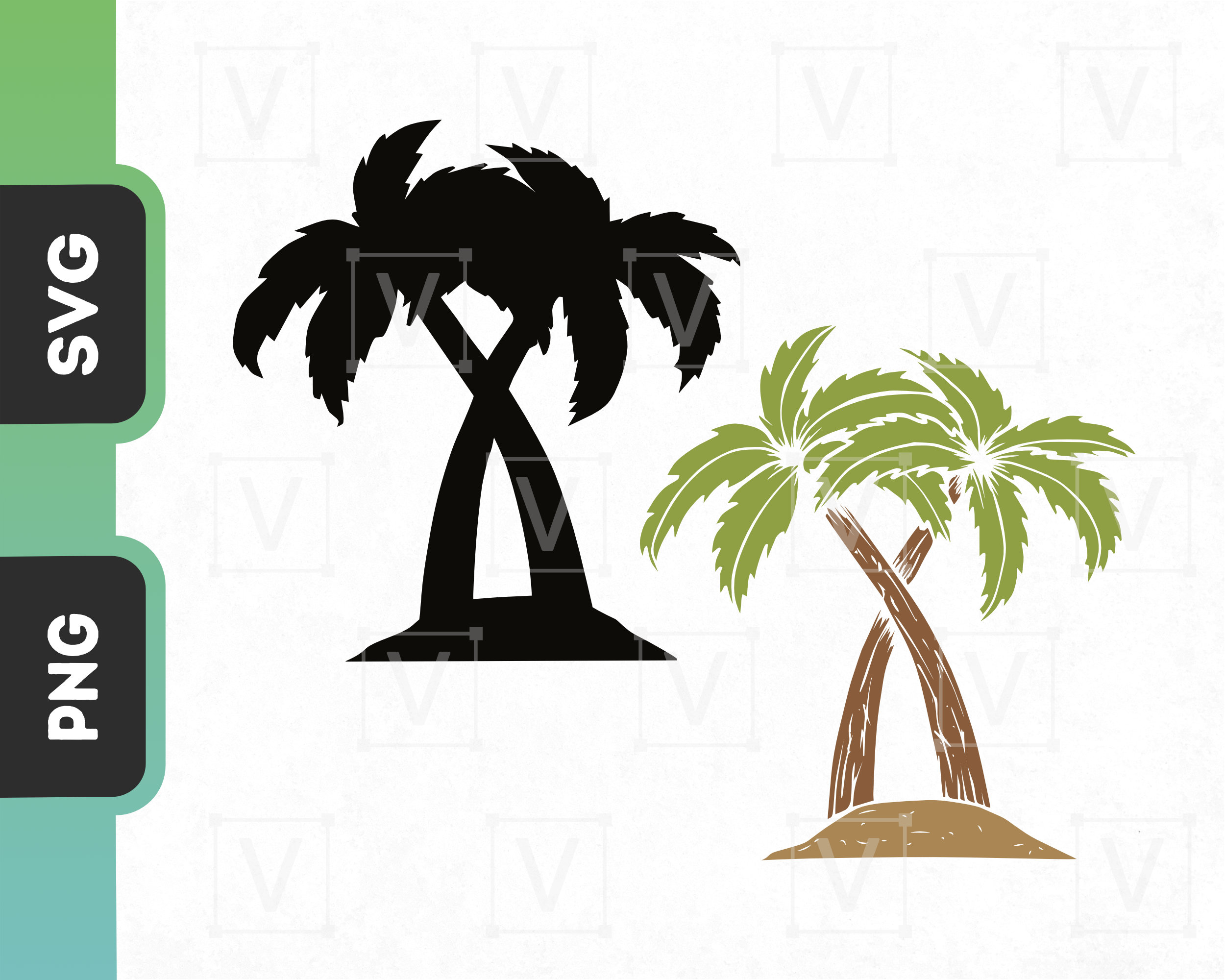 Palm Trees SVG Clipart Tropical Island Trees Layered & Etsy Australia