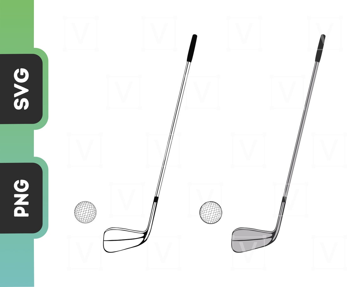 Golf SVG Clipart Sports Equipment Golf Ball and Golf Club Etsy