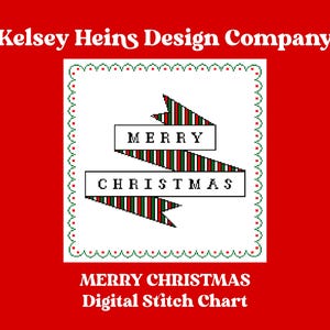MERRY CHRISTMAS Kissen Digitale Stichvorlage