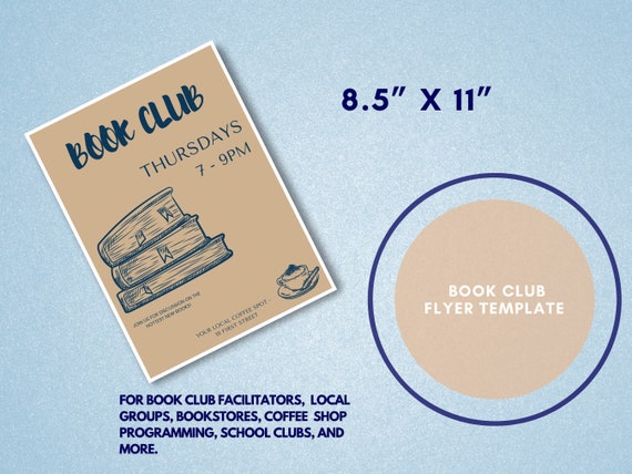 Book Club Flyer Template Diy Event Flyer Template Canva Etsy