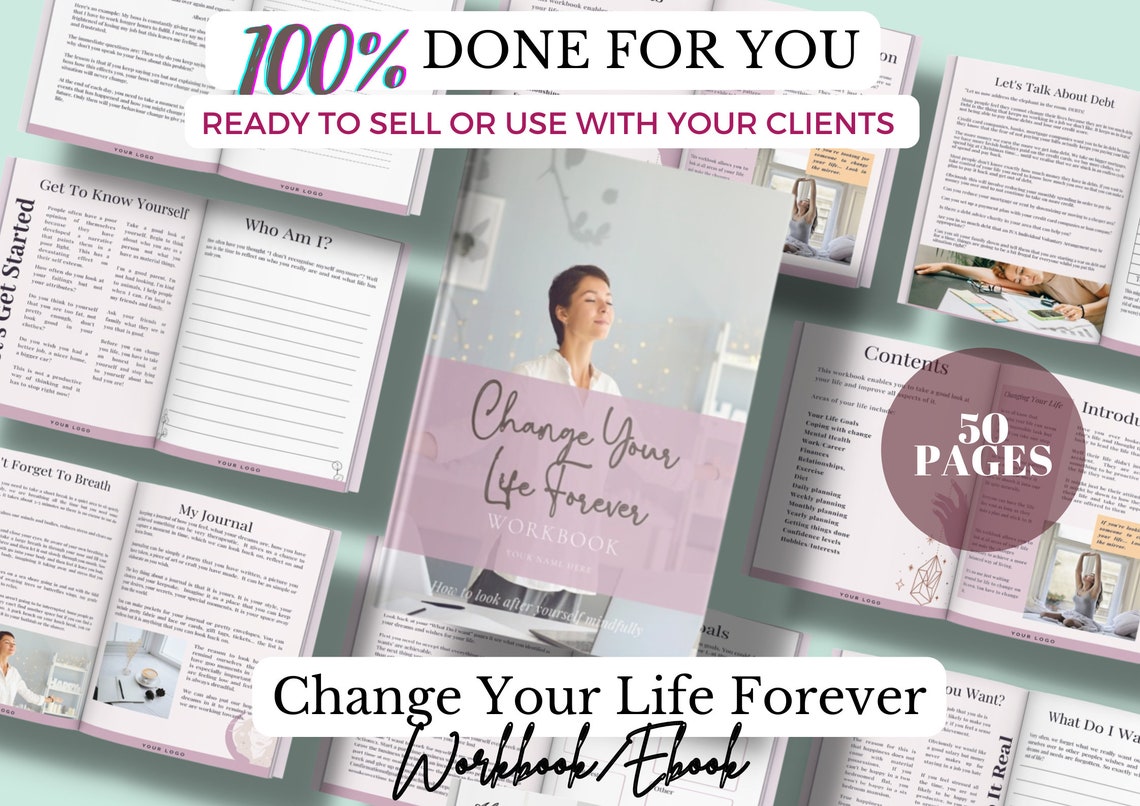 Change Your Life Forever Workbook & Ecourse 50 Page Done for Etsy UK