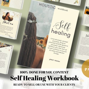 Done For You, Holistic Self Healing Workbook Templates, Canva Self Help Workbook Course Creator, Lead Magnet Template, Mini Course for Coach