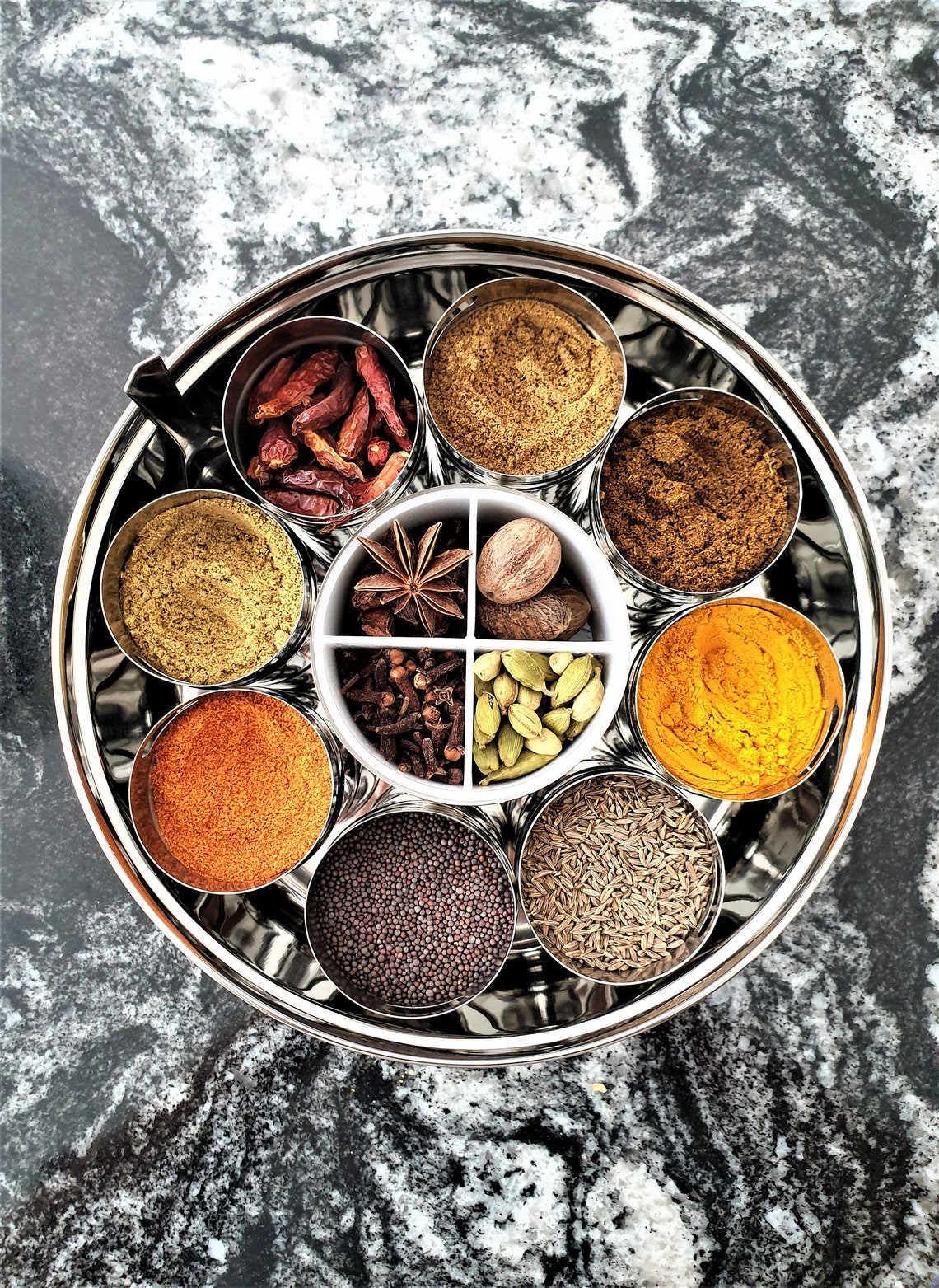 Indian Spice Box With 12 Spices Masala Dabba Spice Gift Etsy UK
