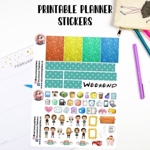 PRINTABLE Friends Tv Show Weekly Kit Happy Planner Stickers, Digital ...