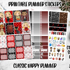 PRINTABLE Teenage Witch Weekly Kit Happy Planner Stickers, Digital Planning Stickers, Digital Download Silhouette Cut Files, Halloween