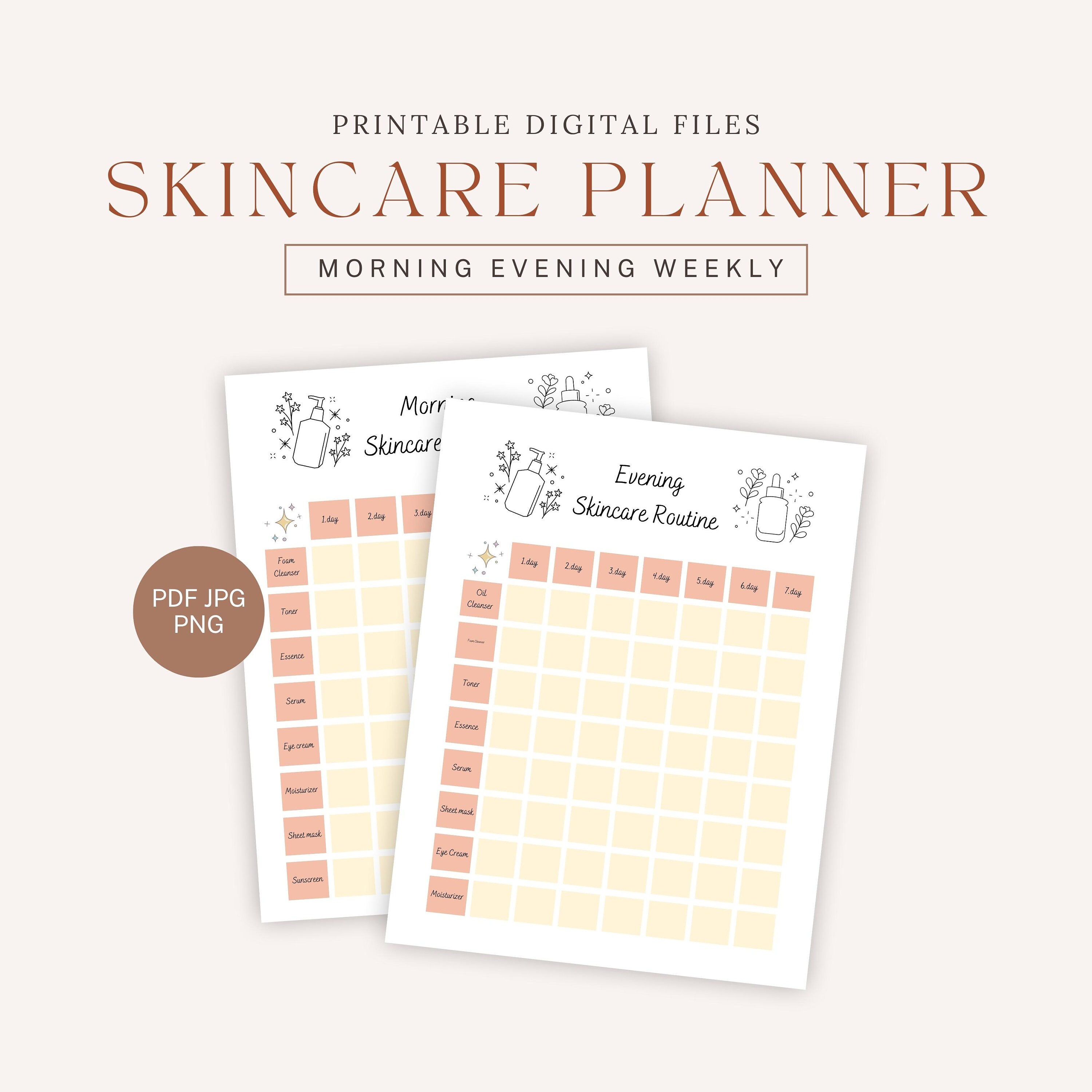 Skincare Routine Planner, Printable Morningeveningweekly Schedule