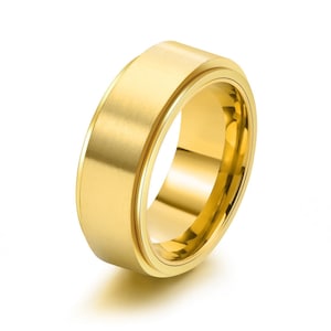 Aangepaste draaibare ring, Spinner ringen angst ring Fidget ring, zorgen & stress verlichting ring Streewear ring Unisex ring minimalistische ring voor mannen afbeelding 5