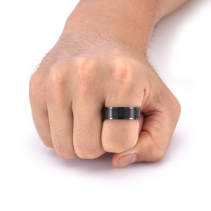 Aangepaste draaibare ring, Spinner ringen angst ring Fidget ring, zorgen & stress verlichting ring Streewear ring Unisex ring minimalistische ring voor mannen afbeelding 7