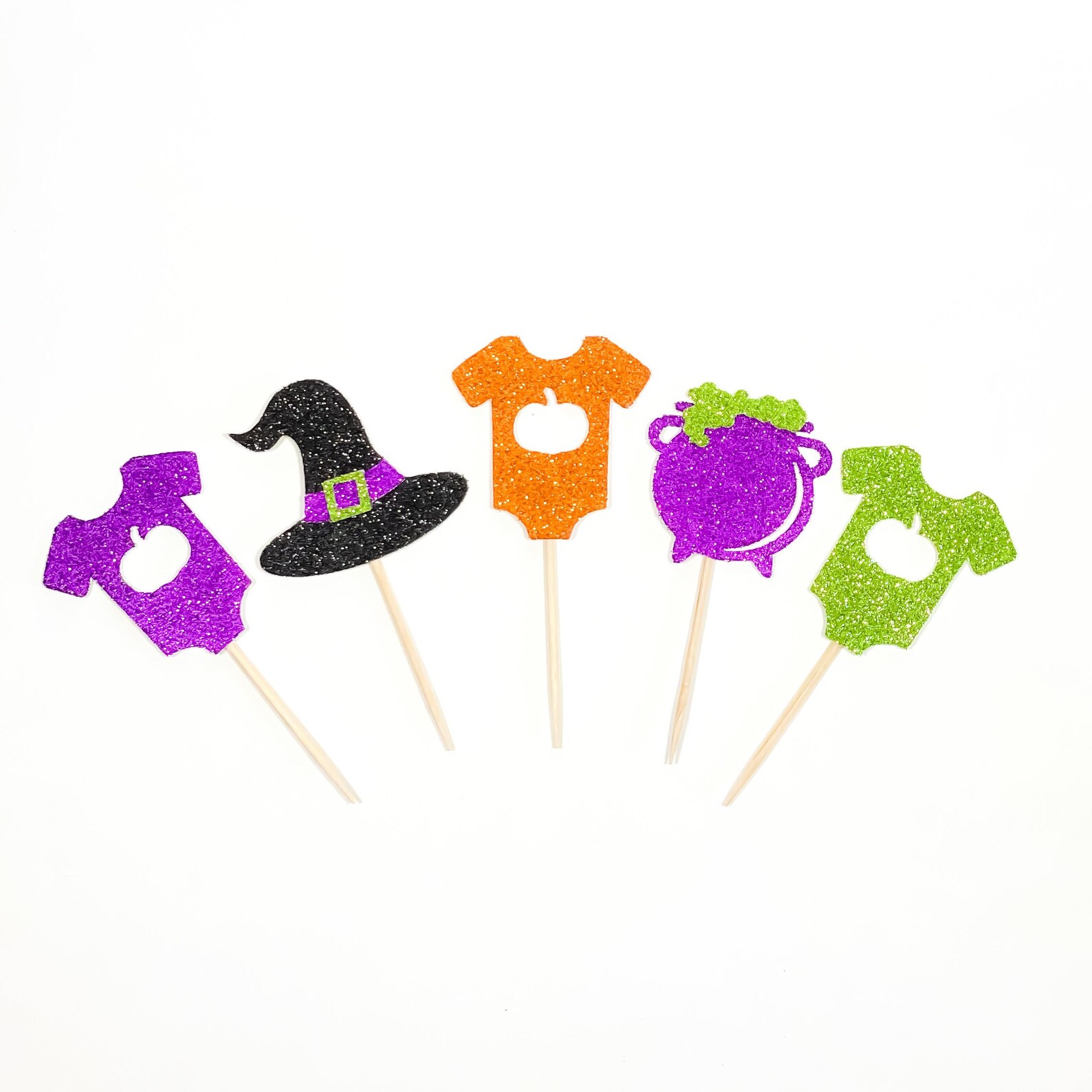 Halloween Cupcake Toppers Set of 12 Halloween Baby Shower Etsy