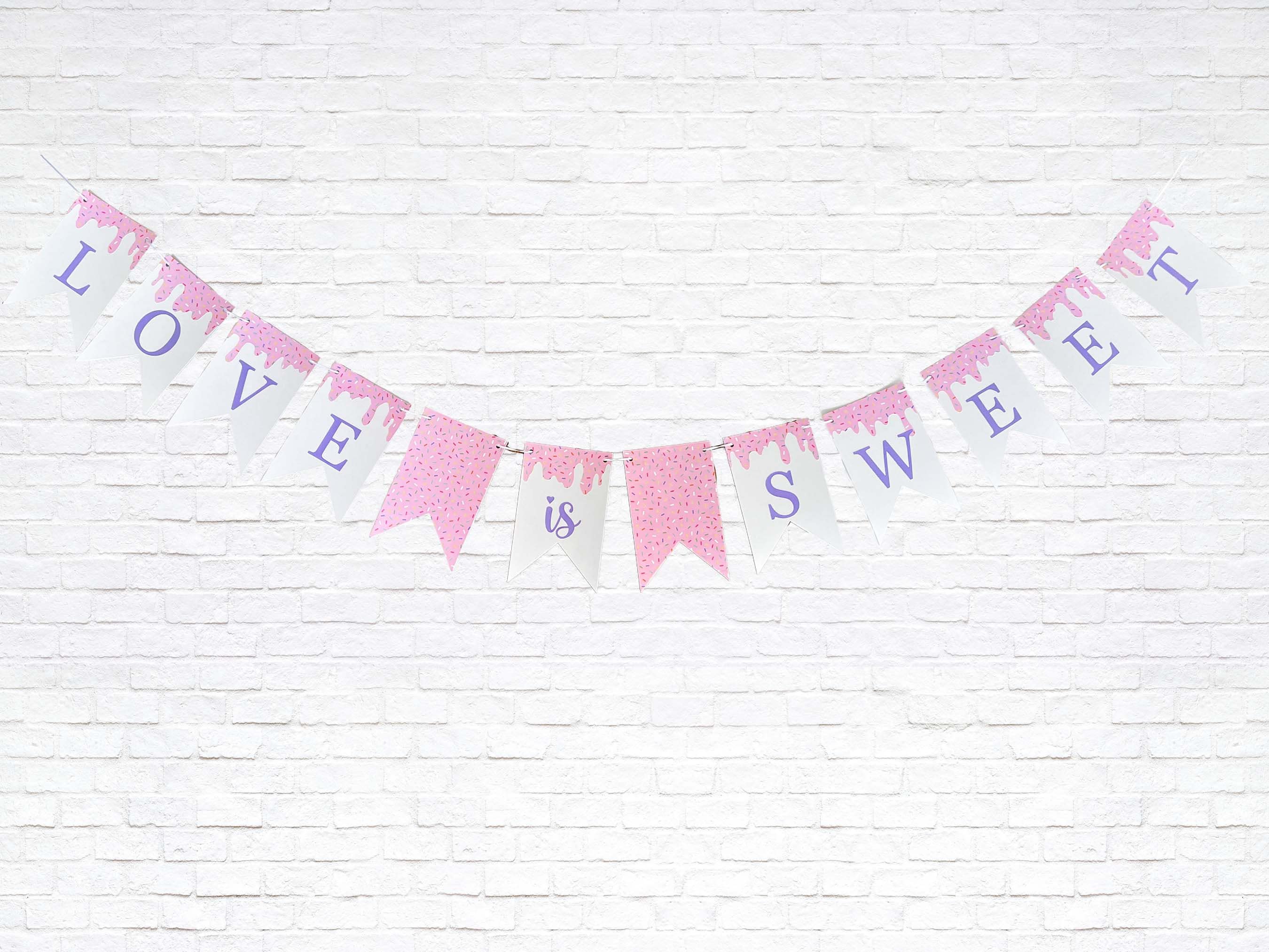 Love is Sweet Banner Pink Spinkle Banner Bridal Shower - Etsy