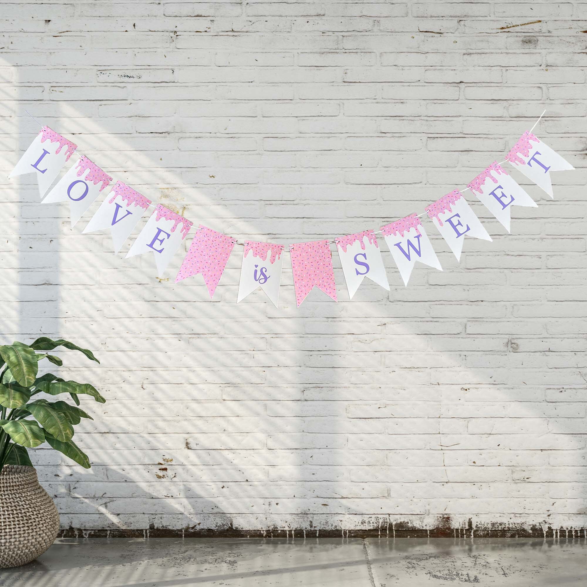 Love is Sweet Banner Pink Spinkle Banner Bridal Shower - Etsy