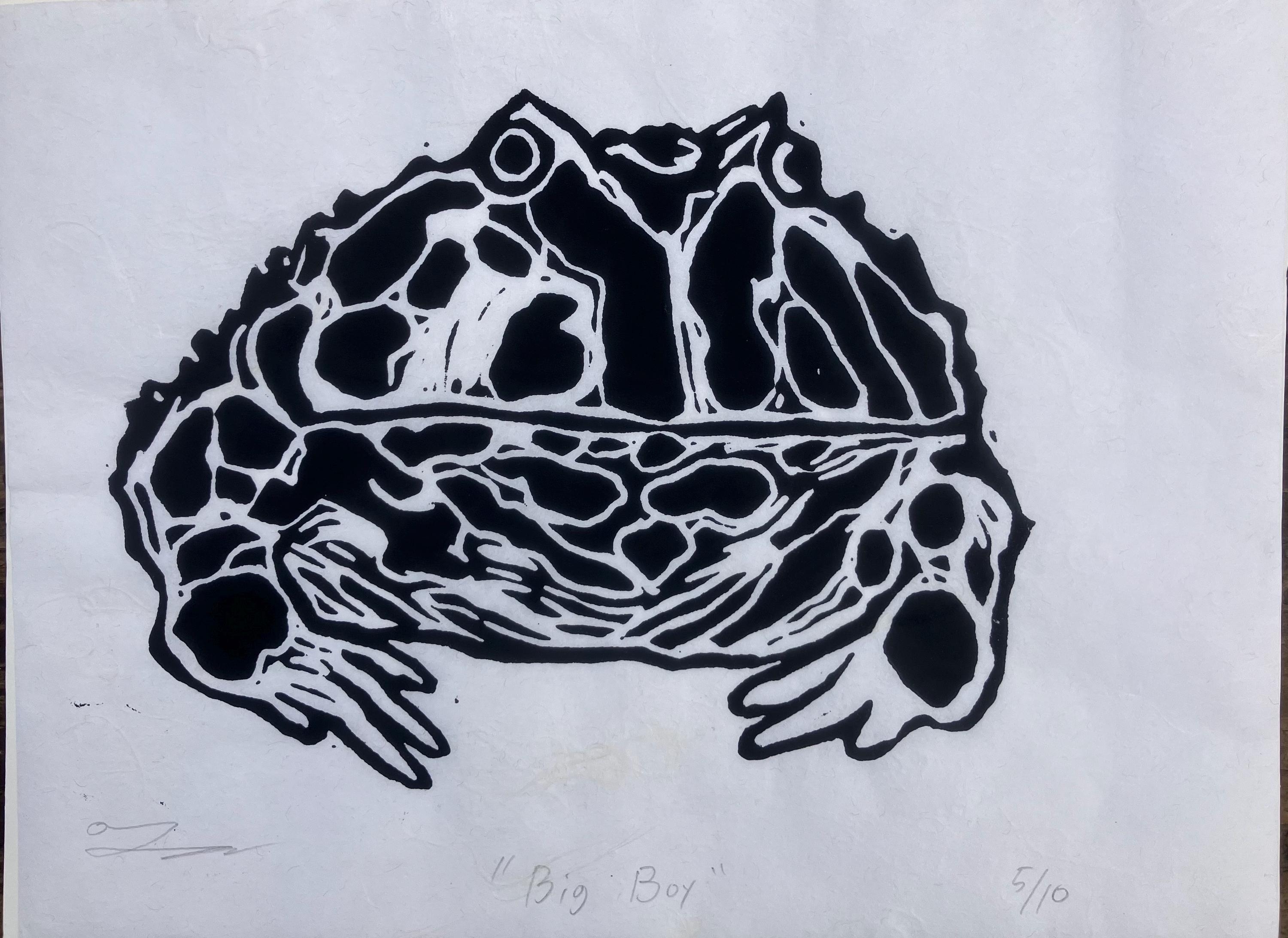 Frog- Linocut Print - Etsy