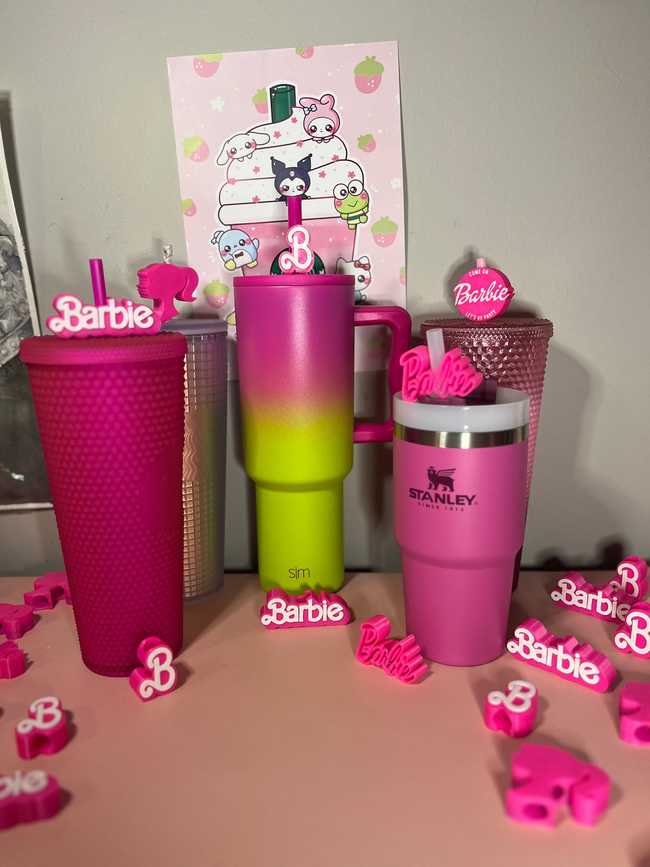 Barbie Straw Toppers and Jibbitz Assorted Selection of Colors and Styles