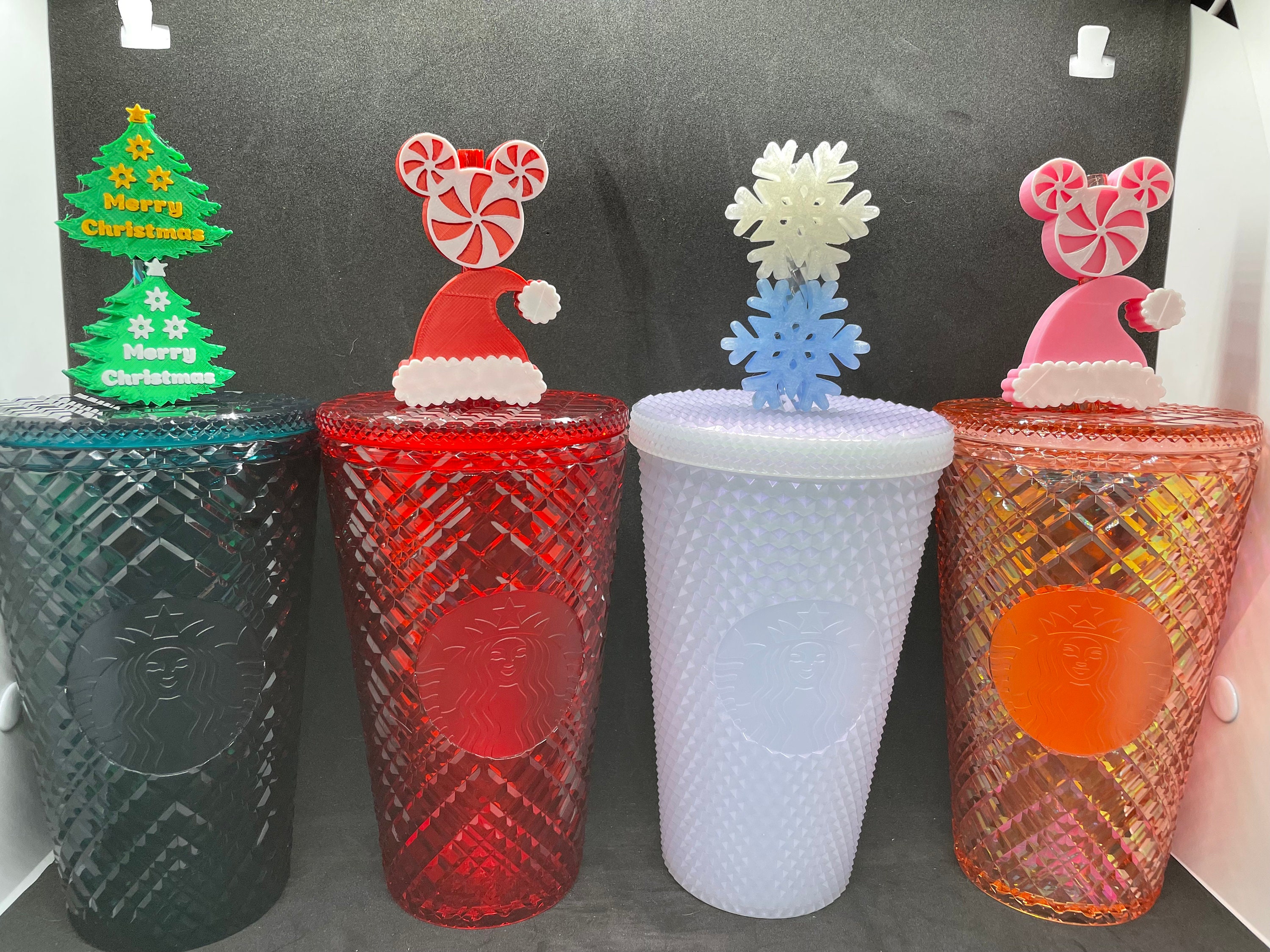 ABOOFAN 4pcs Christmass Tree Christmas Decor Straws Small Silicone Covers  Silicone Straw Tip Covers Silicone Straw Covers Straw Toppers for Tumblers