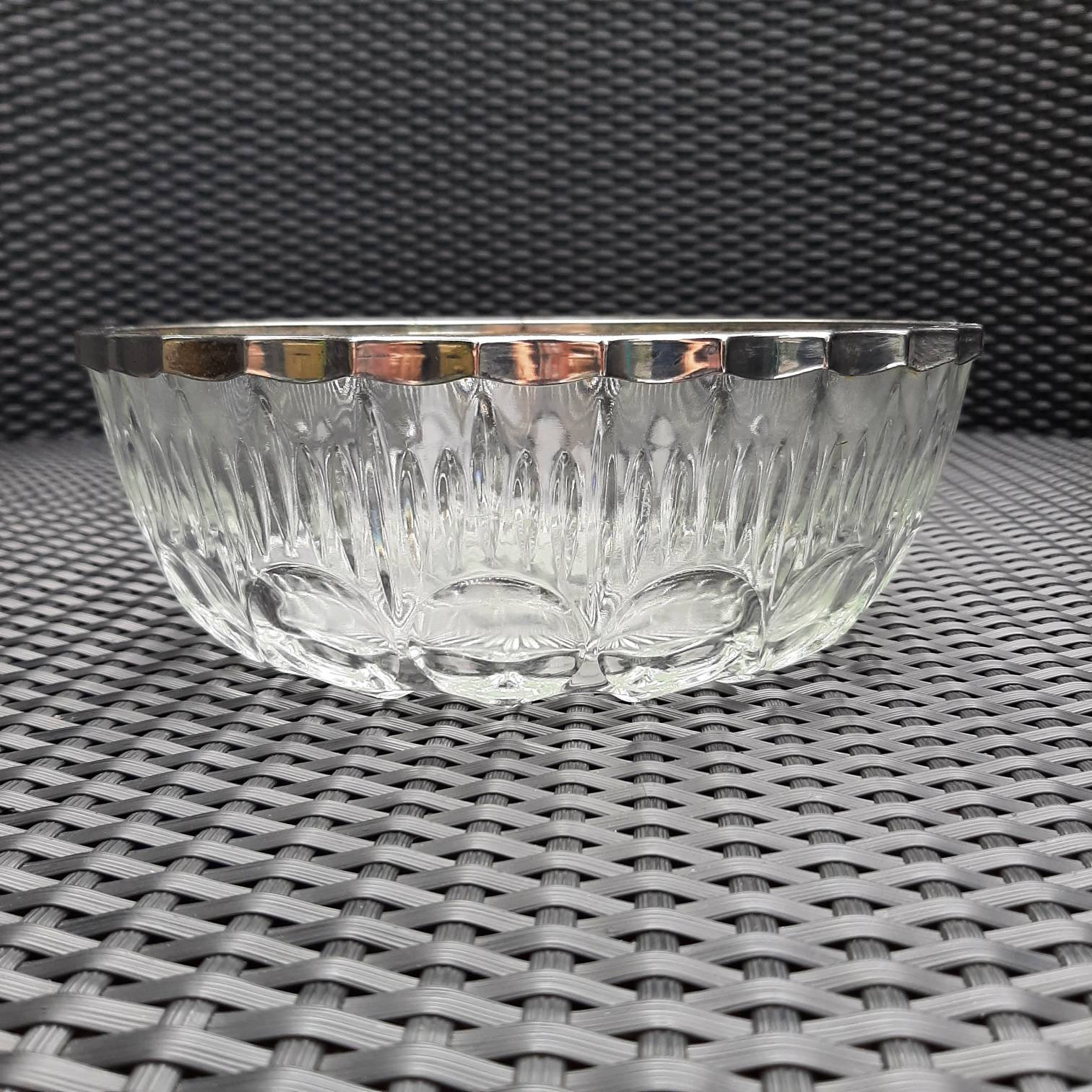 Edinburgh Crystal Bowl XXL with Silver Rim Vintage Etsy