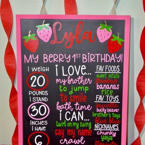 Berry First Birthday Board, Milestone Board, - Etsy