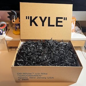 Groomsmen Proposal Box Custom, sneakers, shoe box, sneaker box, Off-White box, Bridesmaid Proposal Box