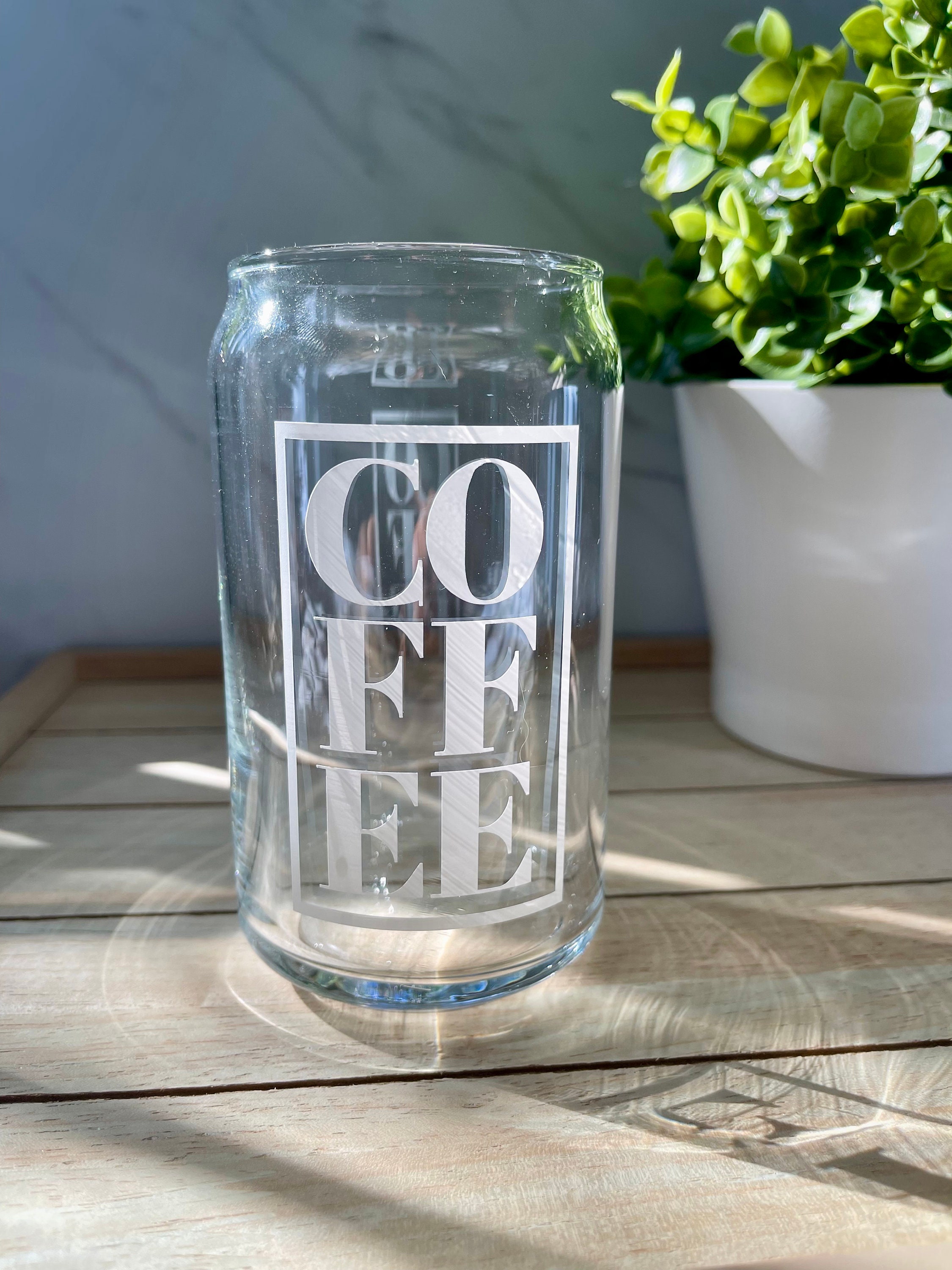 COFFEE Glass Can 16oz Iced Coffee Beer Glass Can Aesthetic Etsy