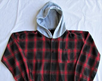 Red Flannel Hoodie | Etsy