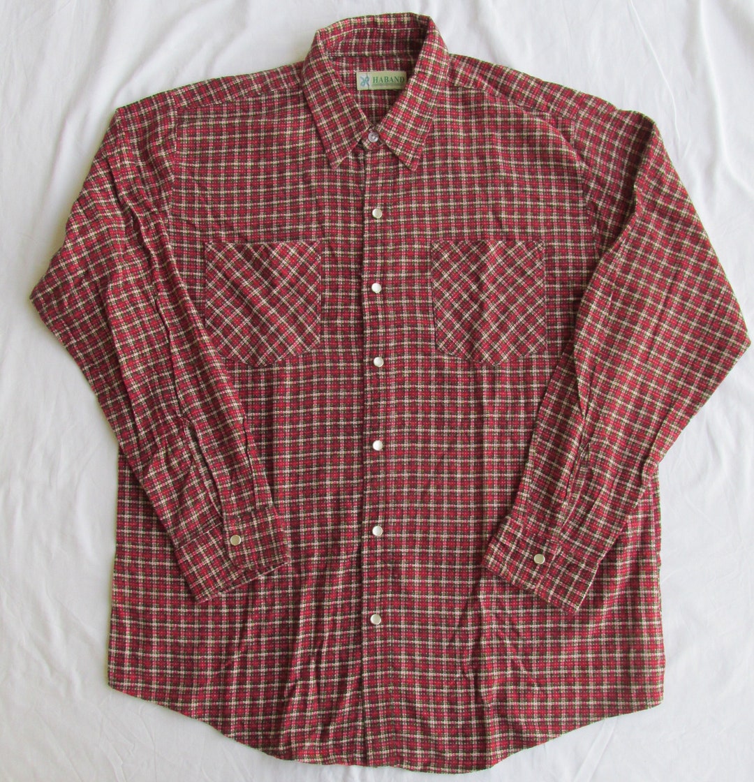 Haband Men's Western Styled Men's Cotton Flannel Shirt - Etsy