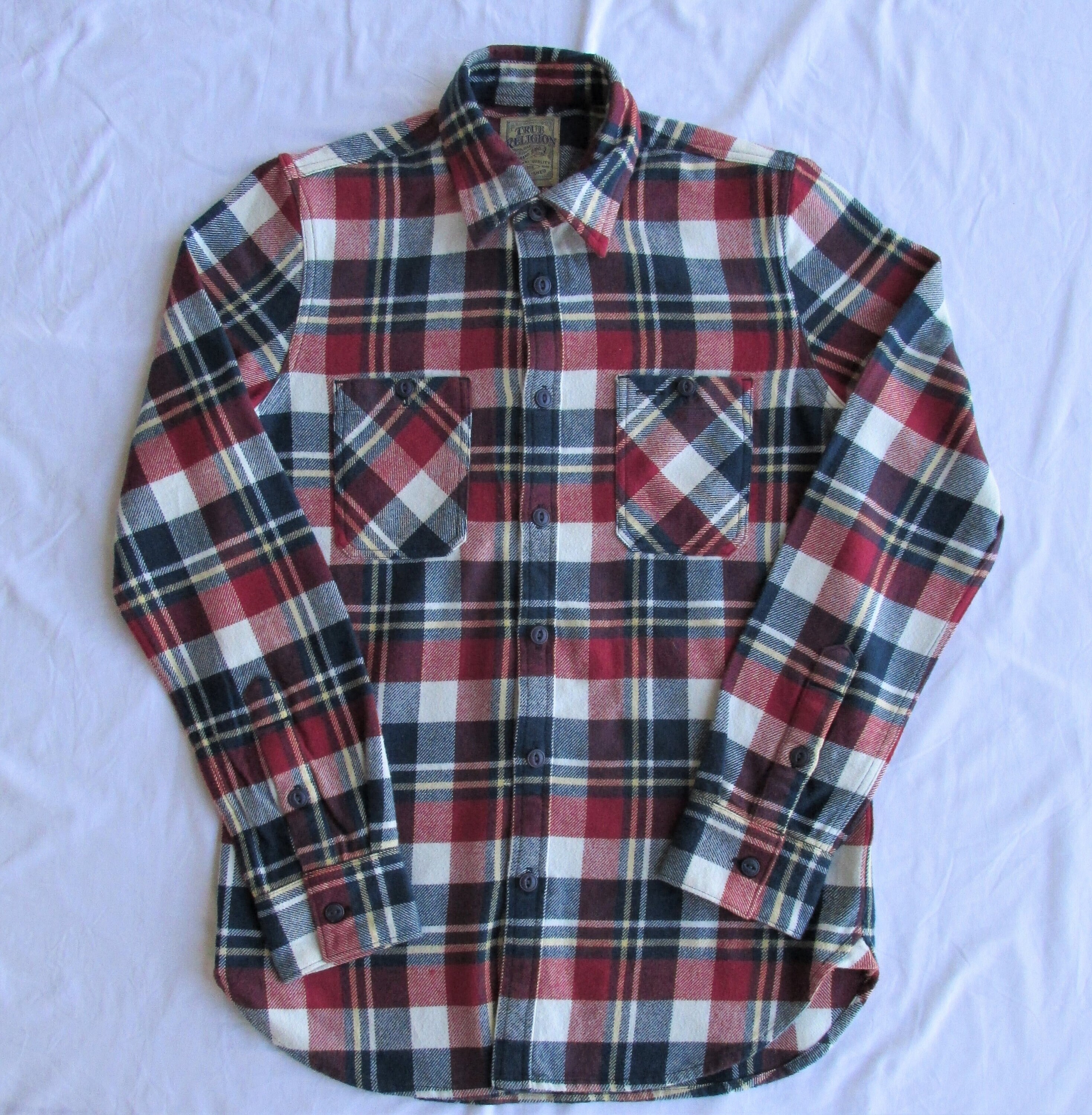 true religion plaid flannel shirt