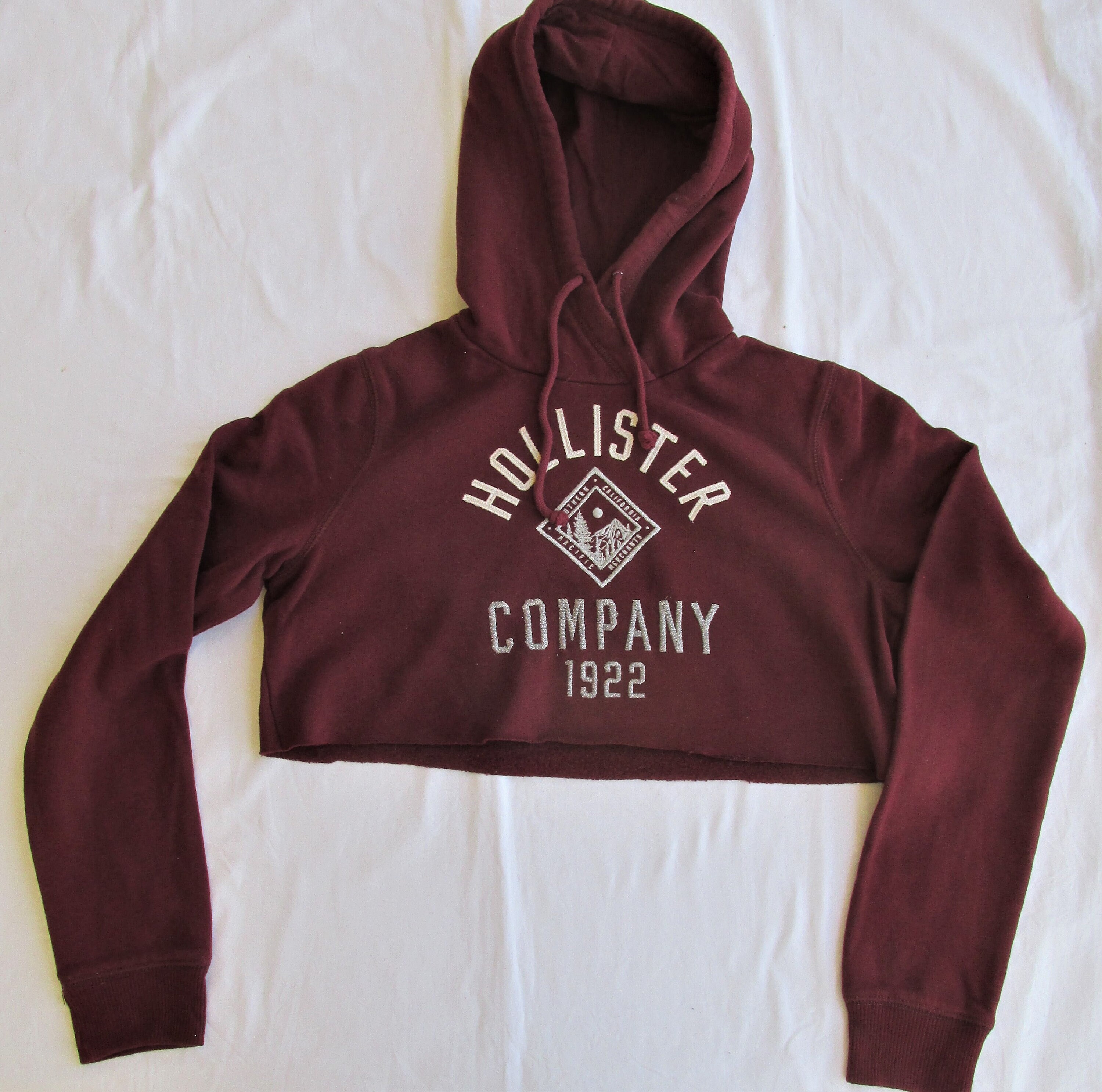 Hollister Women s Cropped Hooded Sweatshirt Size Small Etsy