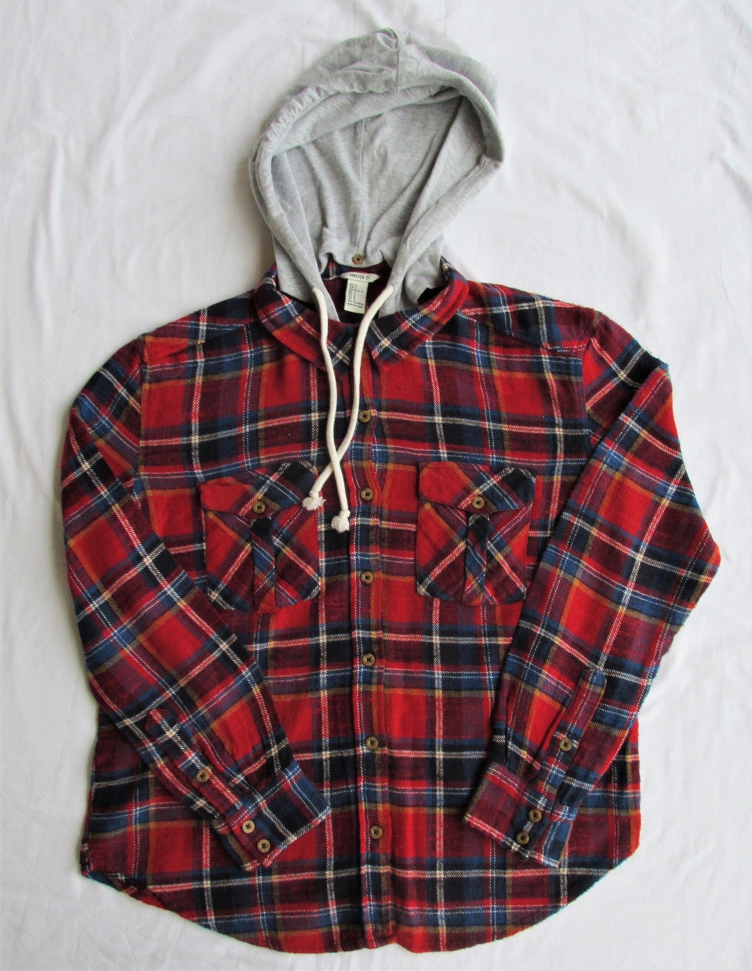 Forever 21 flannel hoodie hotsell