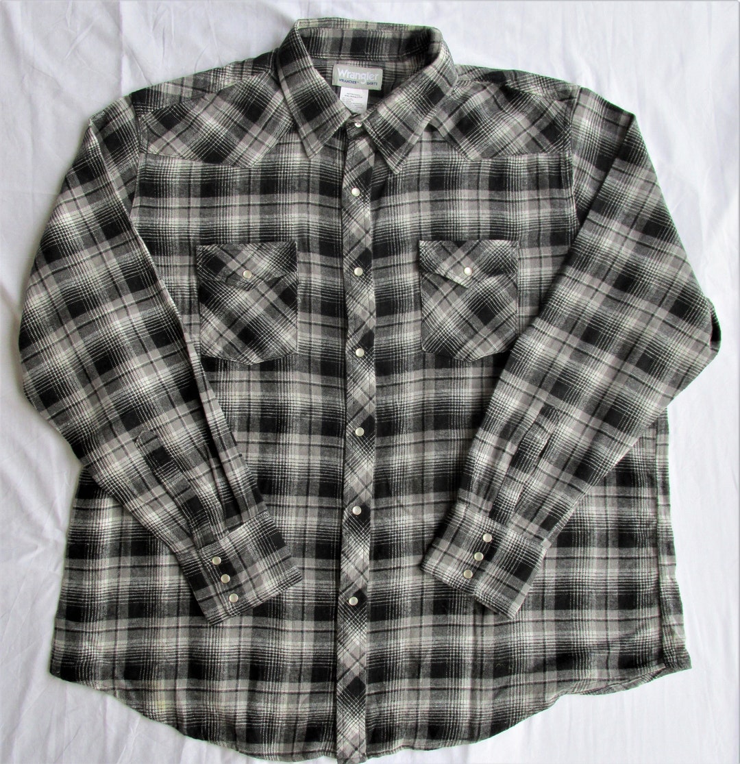 Wrangler Men's Western Flannel Shirt Size 2XL - Etsy