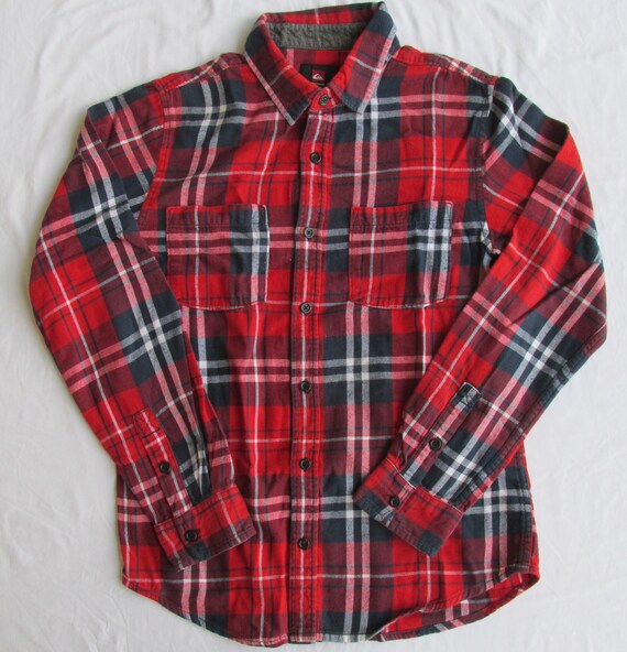 Quiksilver hombres algodon franela camisa tamano pequeno Etsy Espana