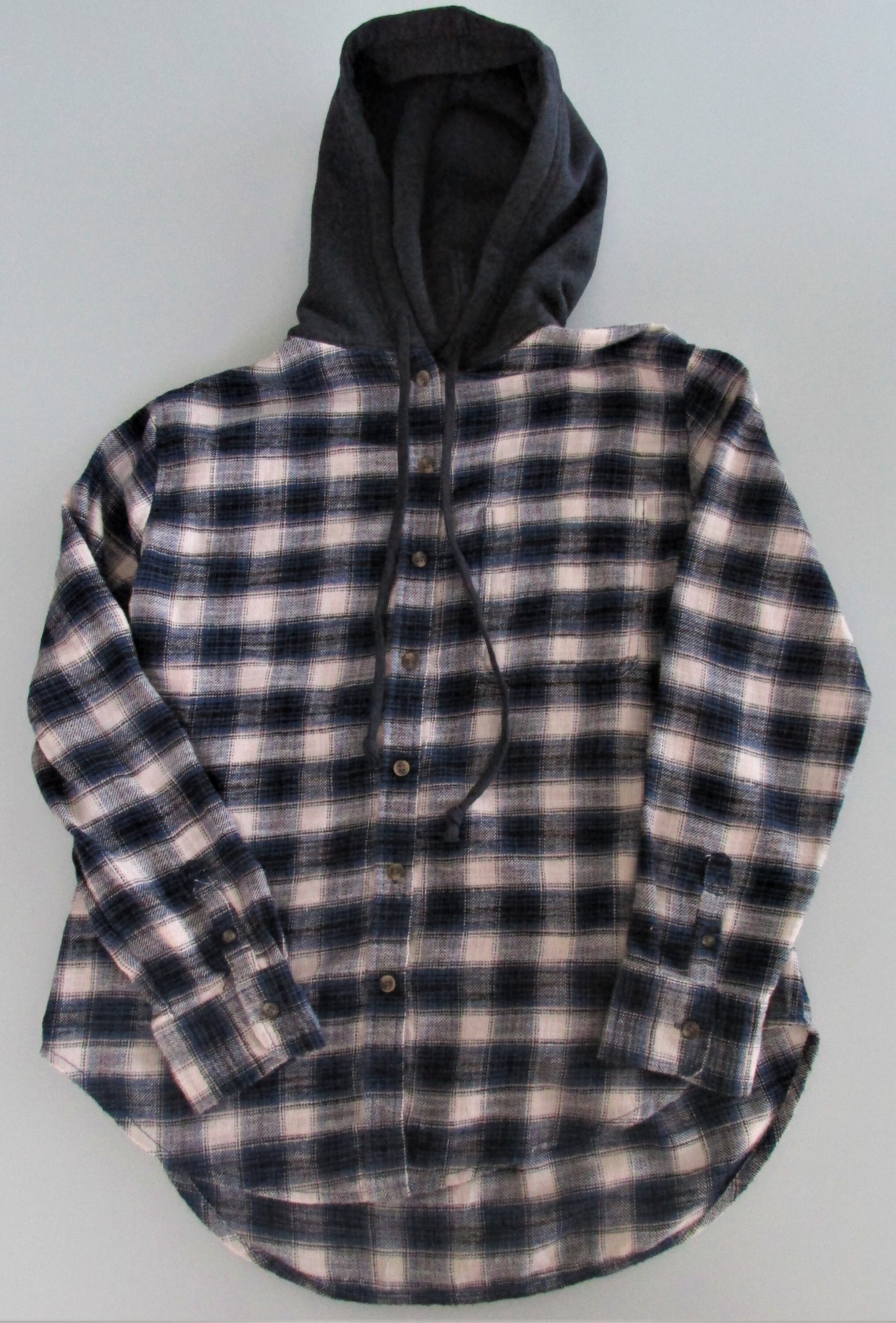 American Eagle Women's Flannel Shirt W/hoodie Size XS Etsy