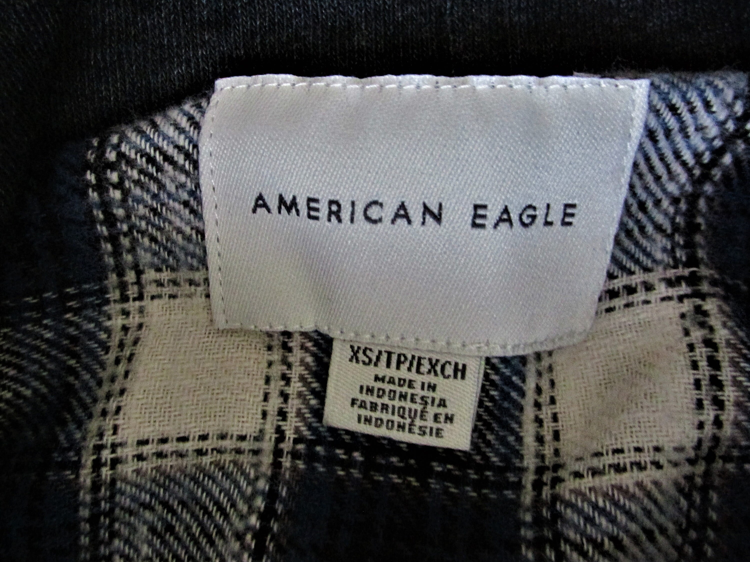American Eagle Women's Flannel Shirt W/hoodie Size XS Etsy