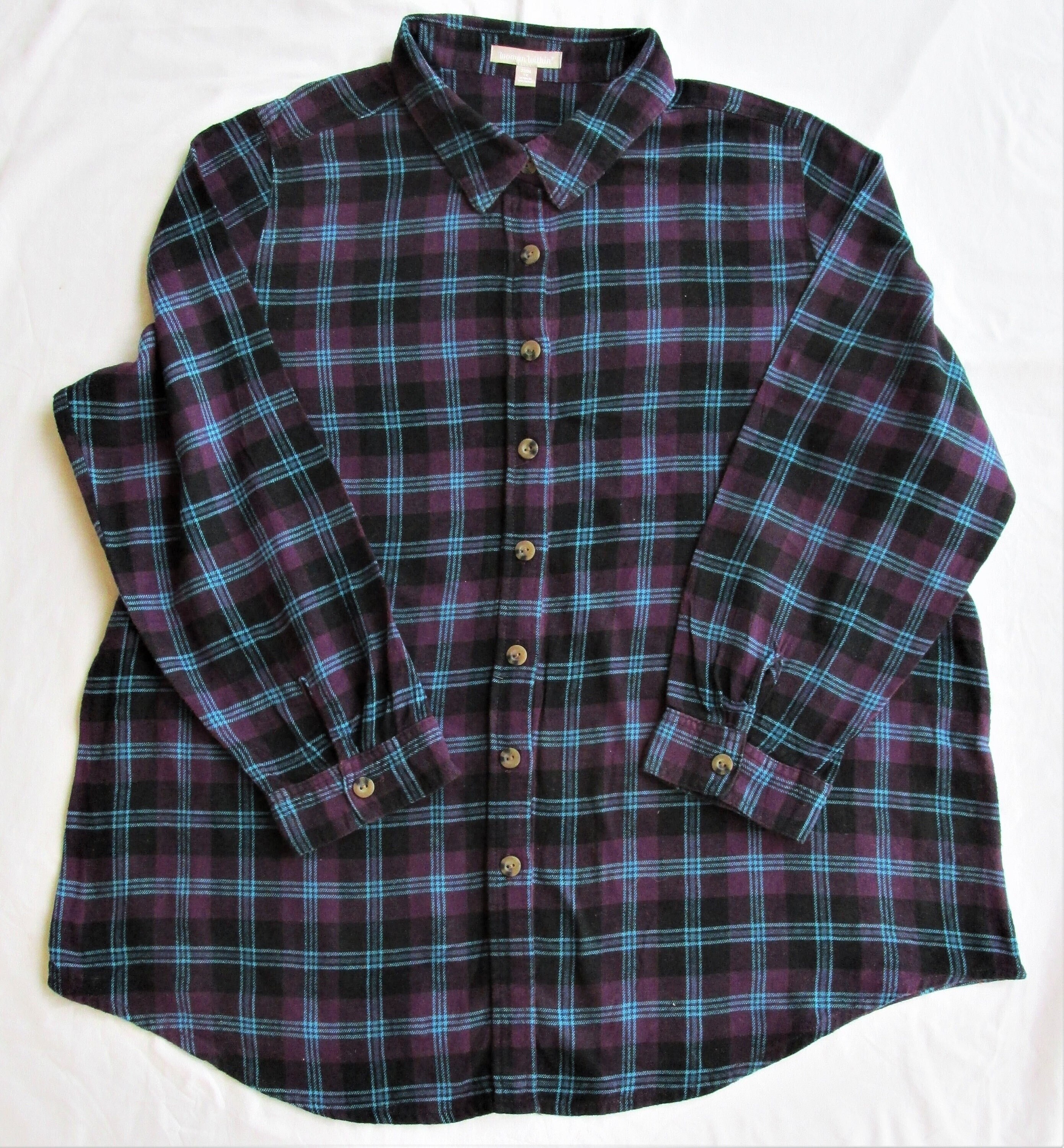 woman within flannel shirts