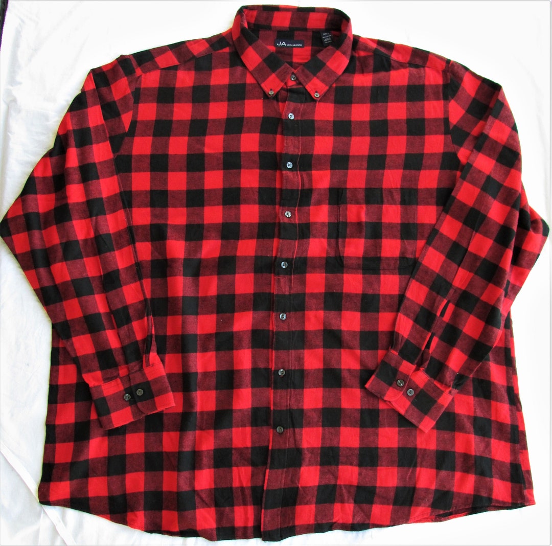 John Ashford Men's Cotton Flannel Shirt Size 4xl-tall - Etsy