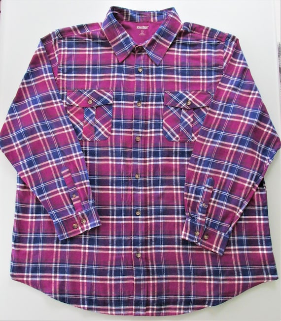 King Size Men's Cotton Flannel Shirt Size 3XL Etsy
