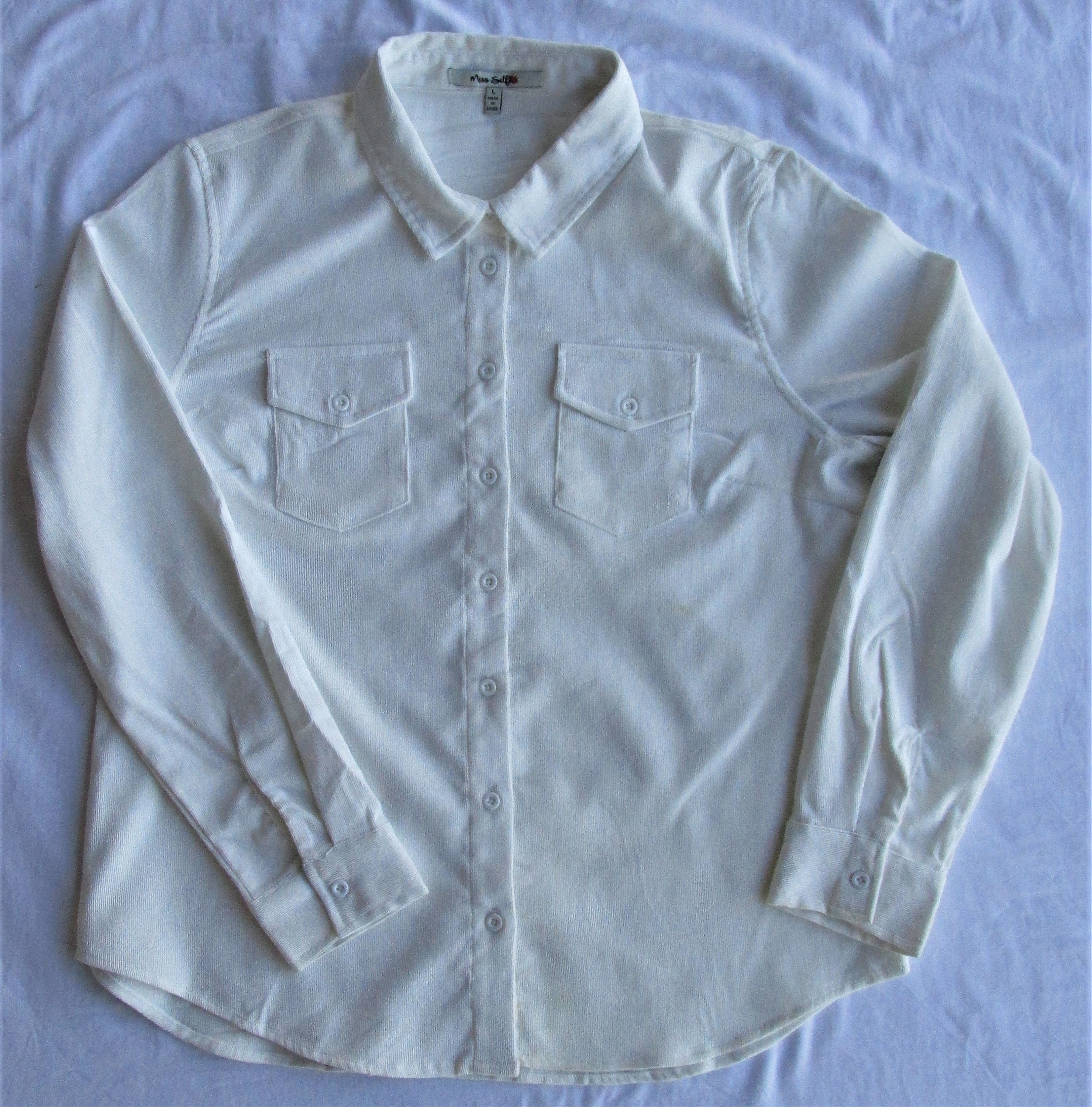 Miss Selfie Pinwale Corduroy Shirt Size 
