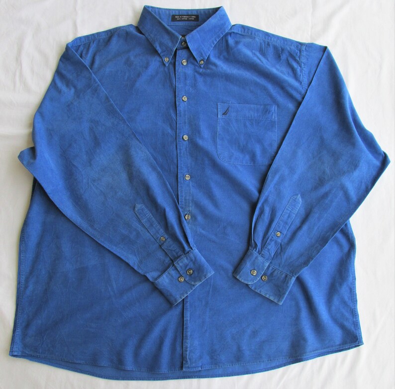 Nautica Men's Pinwale Corduroy Shirt Size XL - Etsy