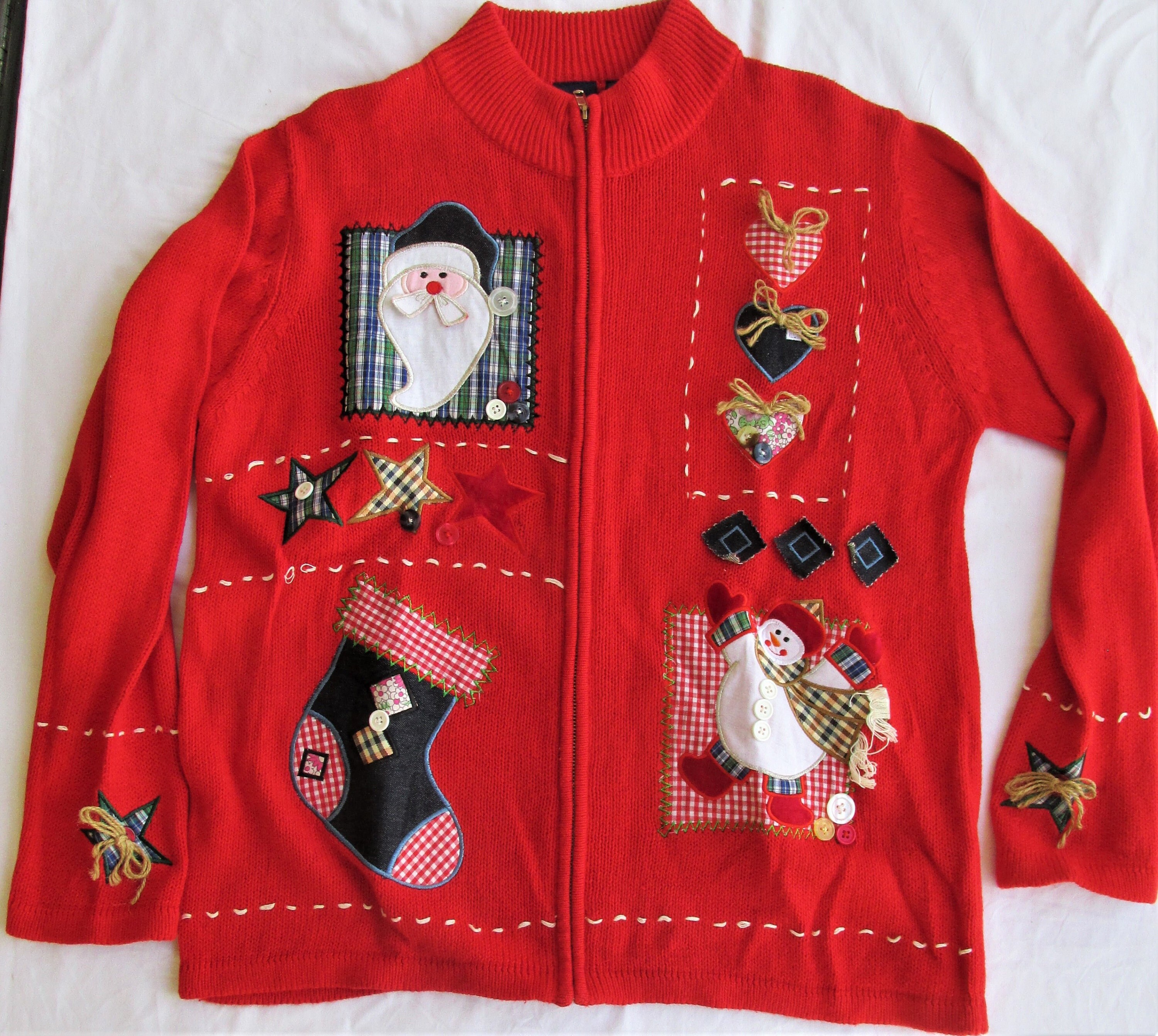 ugly Christmas Zipper Sweater Size 